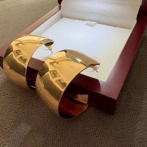 wild fable Gold Wide Hoop Earrings